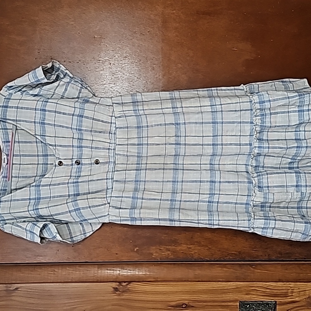Blue/pink checkered dress XL